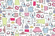 Pattern with summer clothes