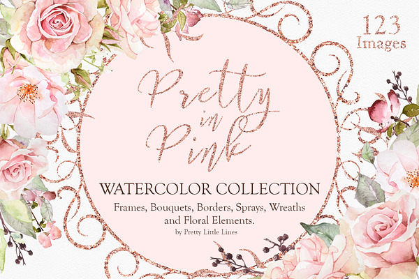 Pretty in Pink Watercolor Collection