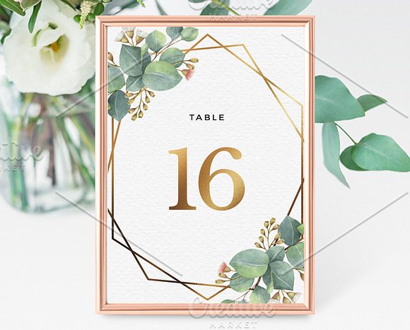 Eucalyptus Gold Geometric Frame in Wedding Templates - product preview 5