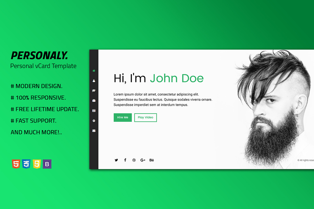 Personal vCard Template — Personaly in HTML/CSS Themes - product preview 8