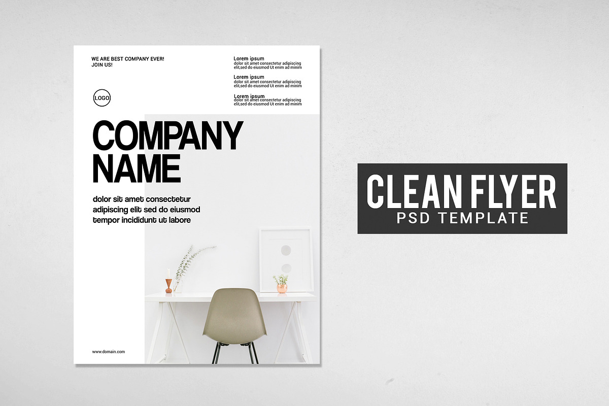 Clean Flyer Design Template in Flyer Templates - product preview 8