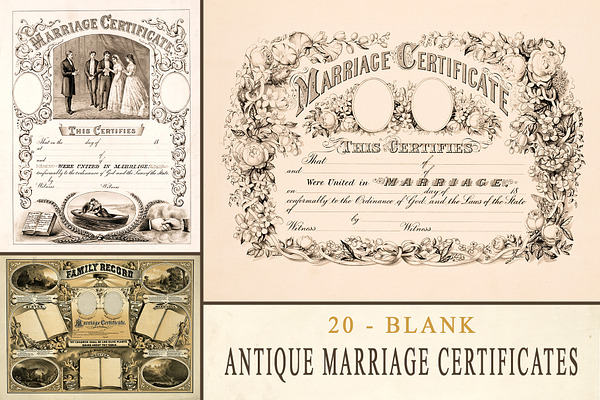 Antique Marriage Certificates -Blank