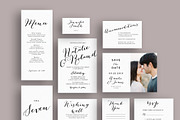 Typography script wedding invite set