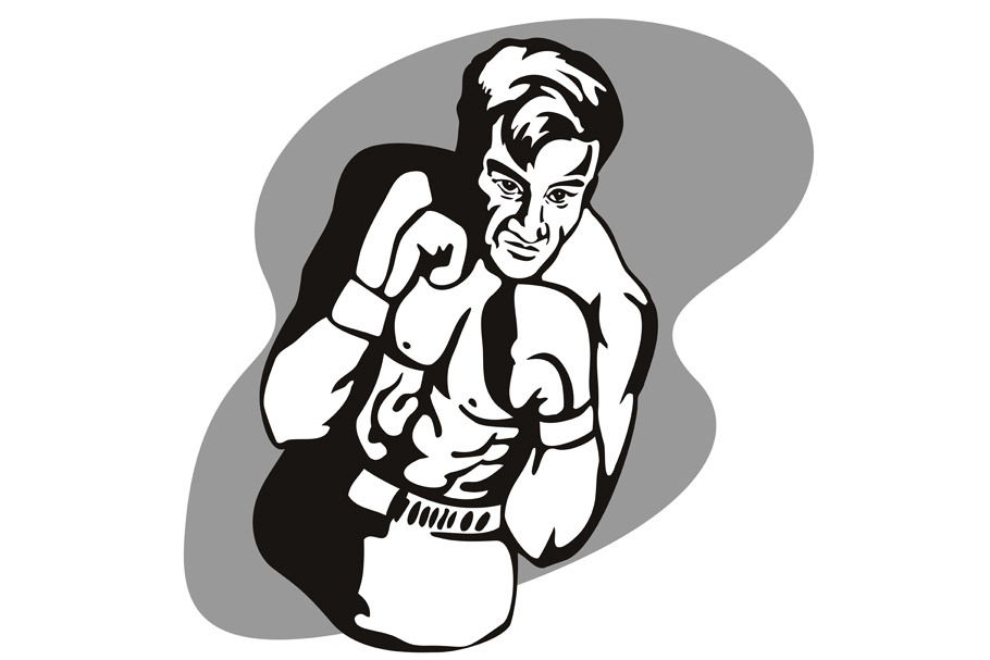 Boxer Fighting Stance Retro