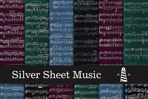 Silver Sheet Music Backgrounds