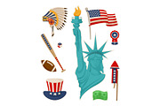 USA Symbolysm and Statue of Liberty