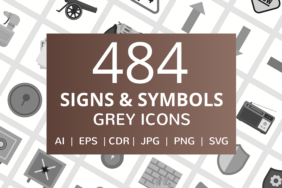 484 Signs & Symbols Grey Icons in Graphics - product preview 8