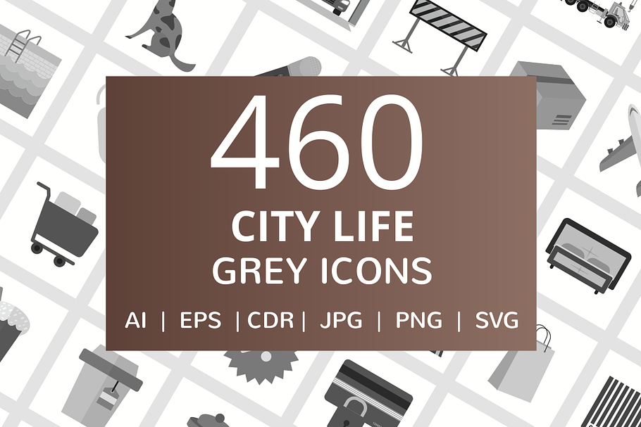 460 City Life Grey Icons