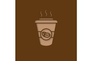 Coffee to go paper cut out icon