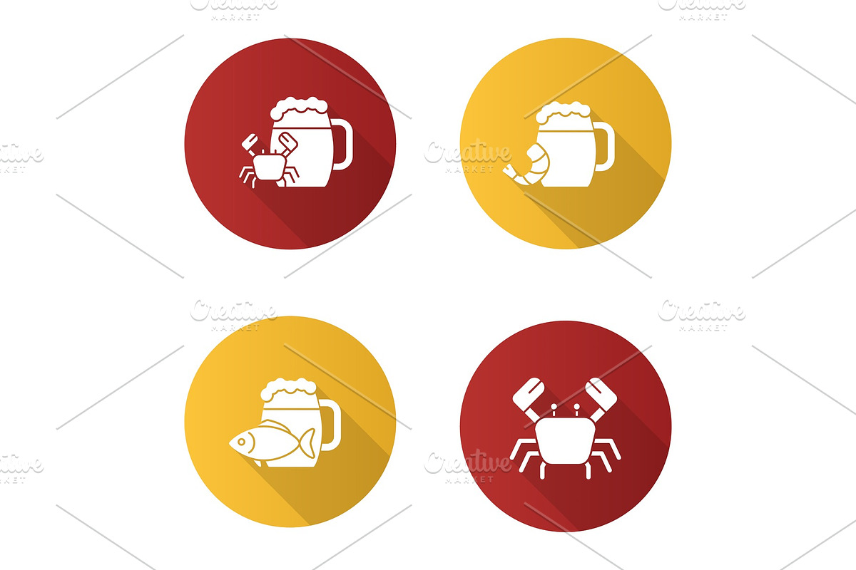 Beer seafood snacks icons set in Graphics - product preview 8