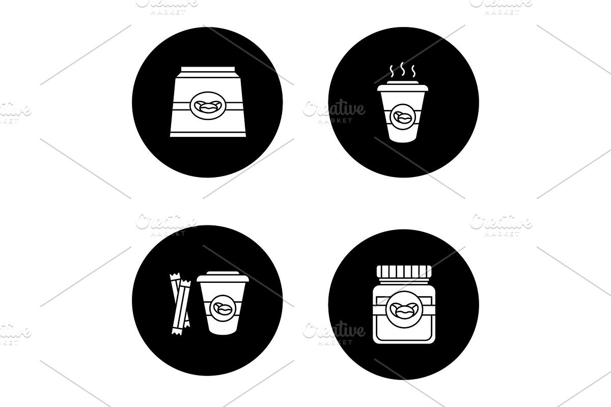 Coffee glyph icons set in Graphics - product preview 8