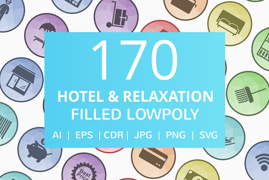 170 Hotel & Relaxation Low Poly Icon in Graphics - product preview 8