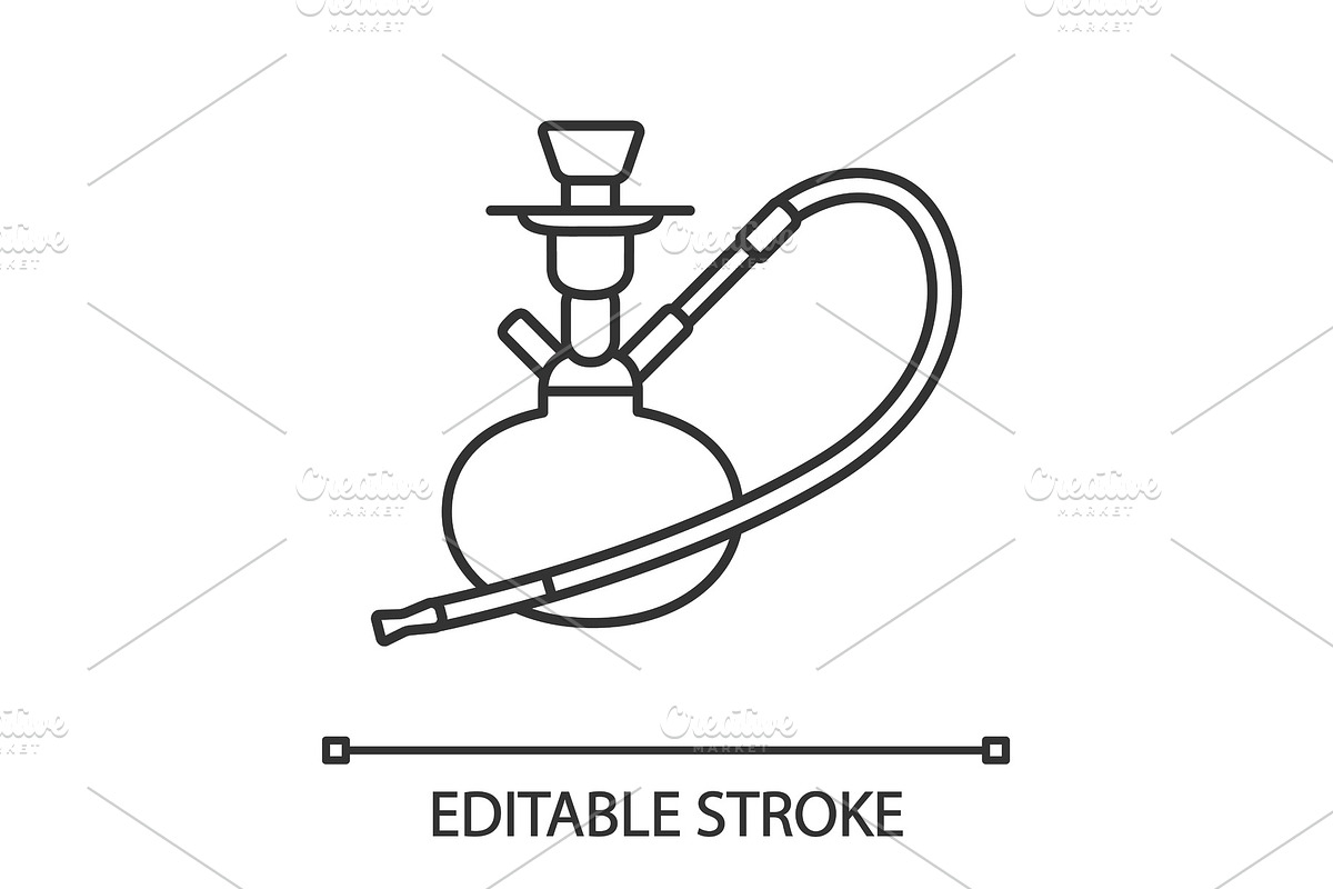 Hookah linear icon in Graphics - product preview 8