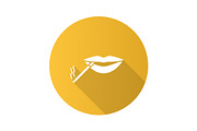 Cigarette in mouth icon