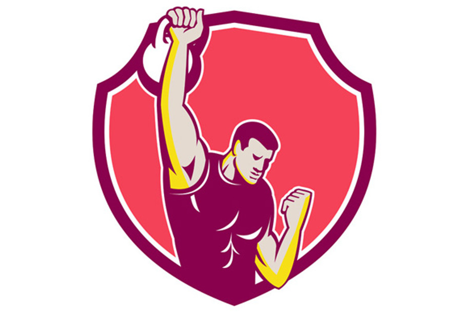 Kettlebell One-Arm High Pull Retro in Illustrations - product preview 8
