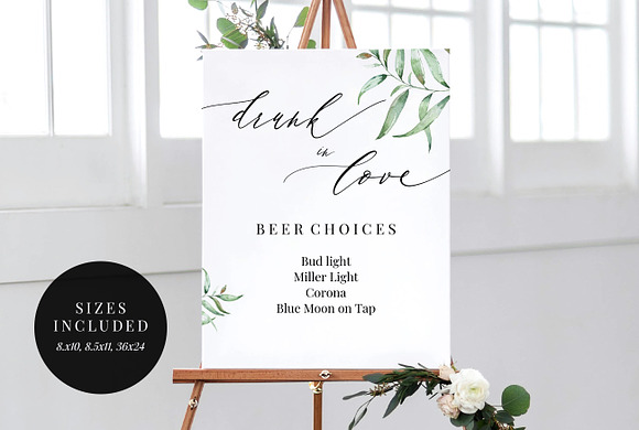 Drunk in Love Sign Template, Aurora in Wedding Templates - product preview 5