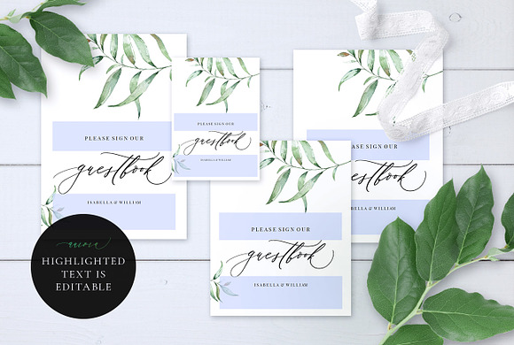 Wedding Guestbook Sign, Aurora in Wedding Templates - product preview 3