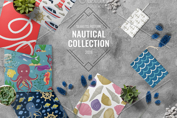 Nautical summer pattern collection