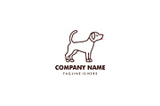 cute minimalist outline dog logo