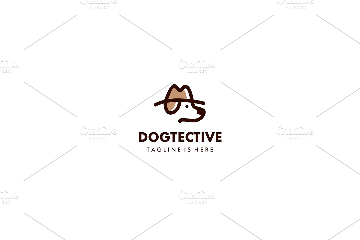 dog detective head using hat logo in Logo Templates - product preview 8