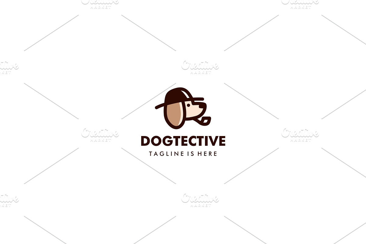 dog detective head using hat logo in Logo Templates - product preview 8