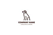 minimalist monoline outline dog logo