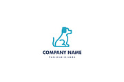 minimalist monoline outline dog logo