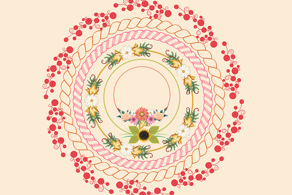 48 Round Floral Digital Artwork PNG in Illustrations - product preview 1