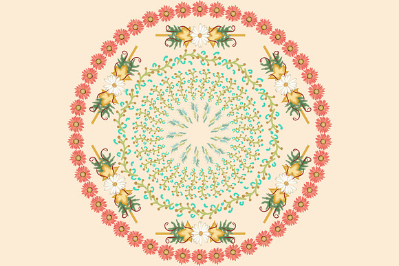 48 Round Floral Digital Artwork PNG in Illustrations - product preview 2