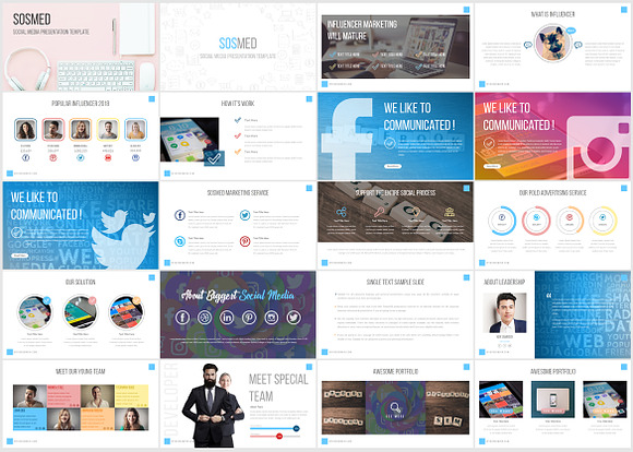 Sosmed Powerpoint Template in PowerPoint Templates - product preview 1