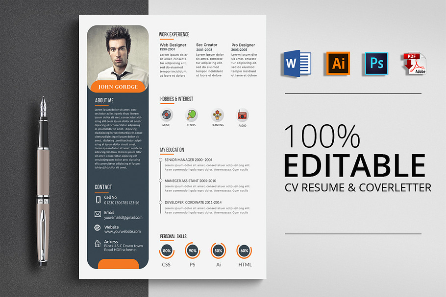  Job CV Resume Word in Resume Templates - product preview 8