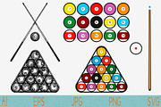 billiard balls in triangle svg png