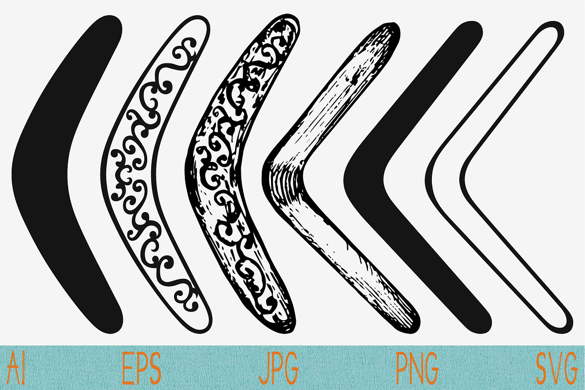 returning boomerang set vector svg  in Objects - product preview 8
