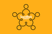 Teamwork logo business line concept 