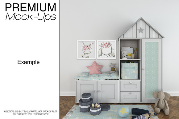 Kids Room - 90 Frames Wall & Rug Set in Product Mockups - product preview 5