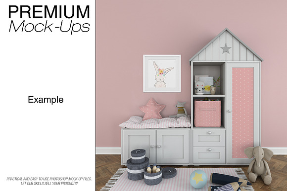 Kids Room - 90 Frames Wall & Rug Set in Product Mockups - product preview 6