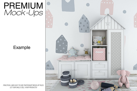 Kids Room - 90 Frames Wall & Rug Set in Product Mockups - product preview 7