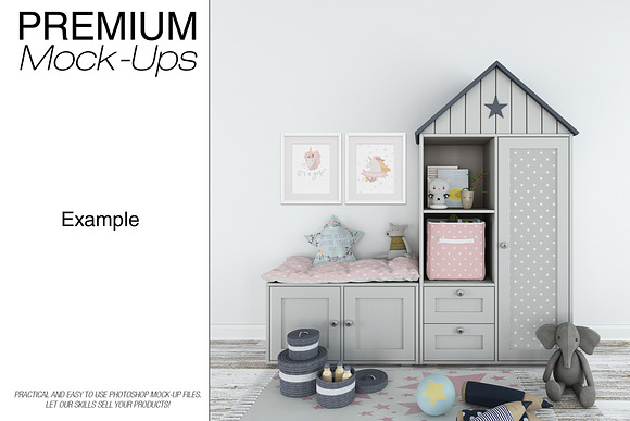 Kids Room - 90 Frames Wall & Rug Set in Product Mockups - product preview 8