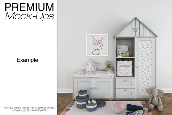 Kids Room - 90 Frames Wall & Rug Set in Product Mockups - product preview 9