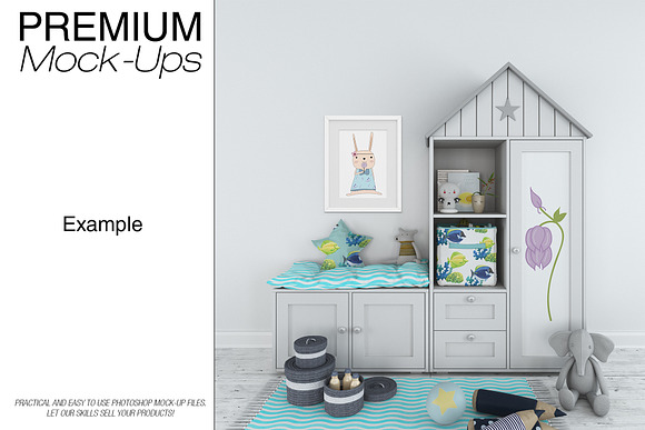 Kids Room - 90 Frames Wall & Rug Set in Product Mockups - product preview 10