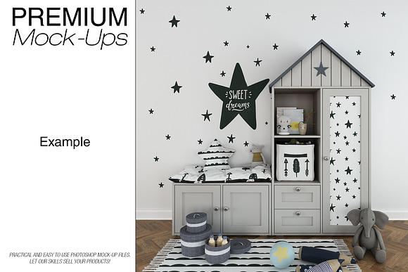Kids Room - 90 Frames Wall & Rug Set in Product Mockups - product preview 11