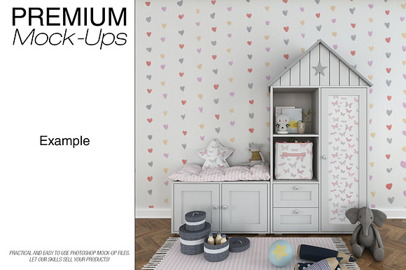 Kids Room - 90 Frames Wall & Rug Set in Product Mockups - product preview 15