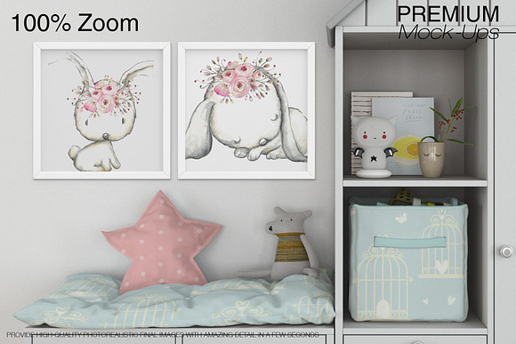 Kids Room - 90 Frames Wall & Rug Set in Product Mockups - product preview 17