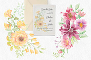 Watercolor floral sprays I: set of 8