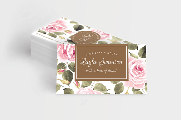 Roses – business card  in Business Card Templates - product preview 4