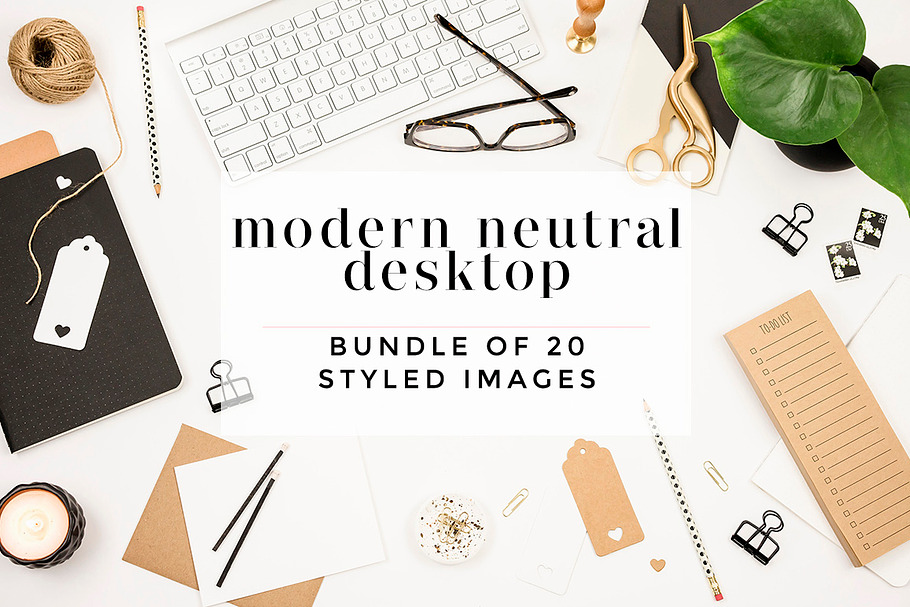 Modern Neutral Desktop Bundle in Mockup Templates - product preview 8
