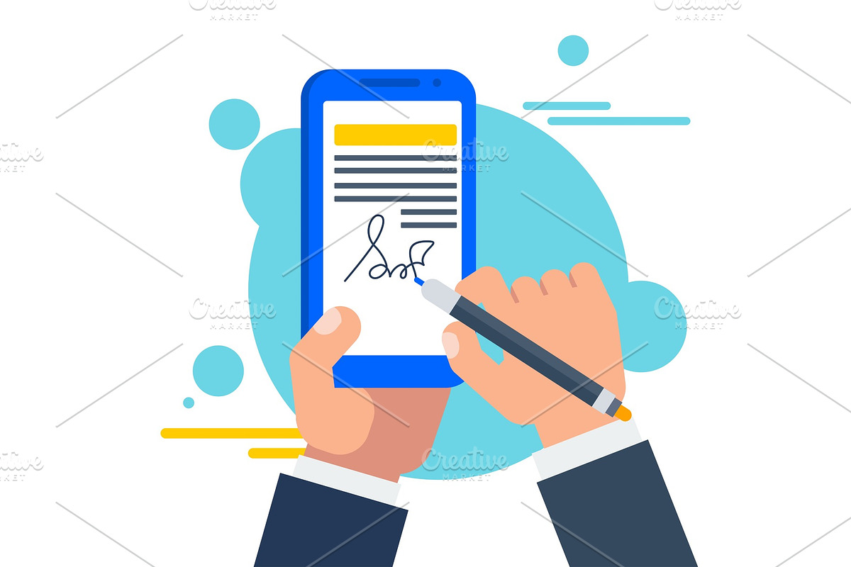 electronic signature concept in Illustrations - product preview 8