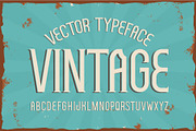 Vector vintage typeface. Retro font