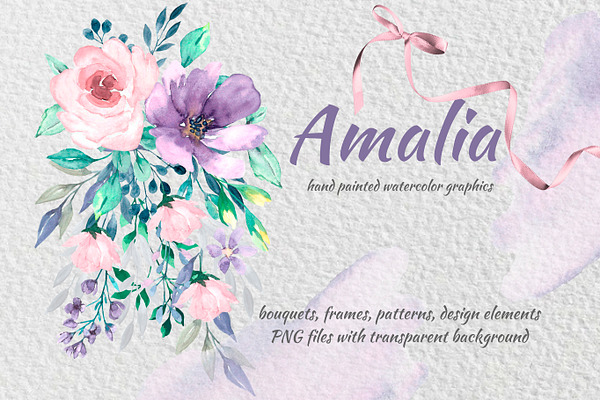 Hand painted clip arts - Amalia.