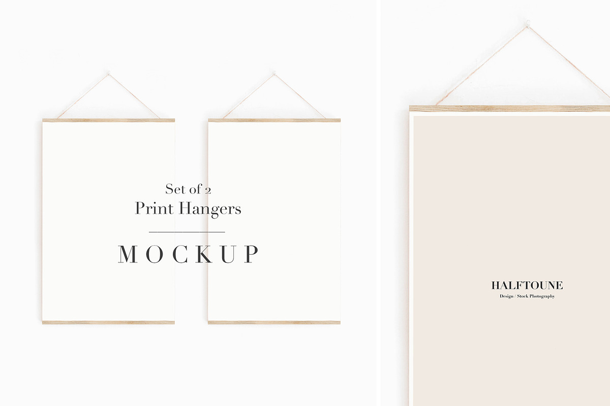 Wall Art Mockup Set of 2 Hangers in Graphics - product preview 8